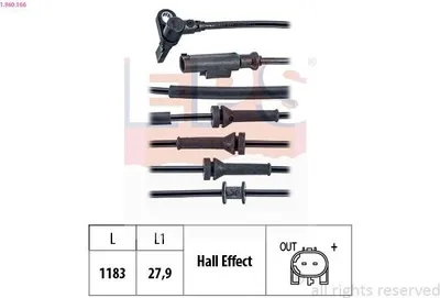 Produktbild von EPS ABS Sensor Raddrehzahl für FIAT 500 (312) 1.960.166