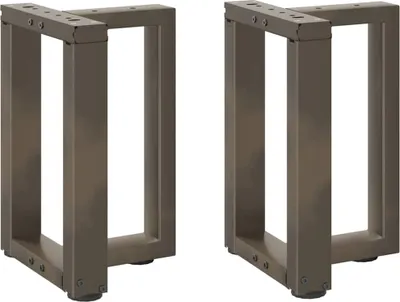 Image de Pieds de table basse en T, 2 pièces, noir, 38 x 25 x (42-43) cm, acier