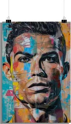 Zdjęcie produktu dla Plakat piłkarski - Plakat Cristiano Ronaldo - Plakat sportowy - Plakat artystyczny - 51x71cm - Idealny do oprawienia w ramkę