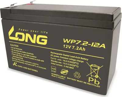 Zdjęcie produktu dla Akumulator ołowiowy KUNG LONG WP7.2-12A, 12 V - 7,2 Ah
