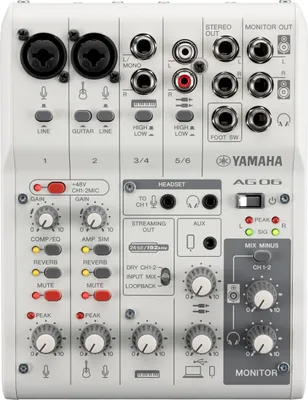 Image de Yamaha AG06 MK2 Blanc 6 canaux Blanc
