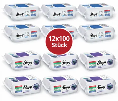 Immagine prodotto di Salviette detergenti per superfici Sleepy Easy Clean – 6x100 Montain + 6x100 Blu | Pulizia rapida