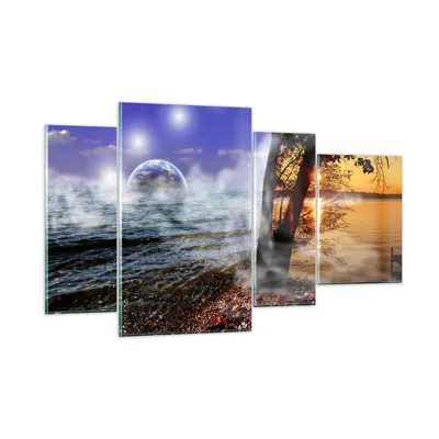 Produktbild von Bilder auf glas - Abstraktion Umwelt Erde - 120x70cm - Glasbilder - Wandbilder - Kunstdruck - zum Aufhängen bereit - Wanddekoration aus Glas - Glas Bilder - Wandbild auf Glas - GDL120x70-0308