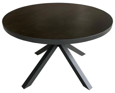 Produktbild von Tisch Malaga - rund Ø 120 cm - gesinterter Stein dunkelgrau - Gestell Kreuz-Form
