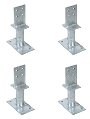 Obrázek produktu pro Alberts 4 x T-Pfostenträger mit Steg, Betonanker 150 mm, Steghöhe 130 mm, feuerverzinkt, zum Einbetonieren