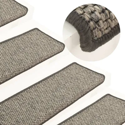 Produktbild von Treppenmatten Selbstklebend Sisal 15 Stk. 65x25 cm Grau & Beige , Stufenmatten Design 2024