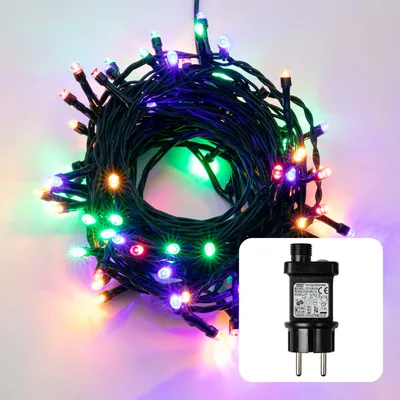 Produktbild von Lichterkette bunt RGB Deko Beleuchtung 80 LED Außen Outdoor GartenTrafo Party