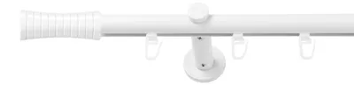 Produktbild von SN Deco Gardinenstange Innenlauf Nancy, 19 mm, 1-läufig, Stahl, Komplett-Set mit Ringen, Profilträger, 100 cm, weiß