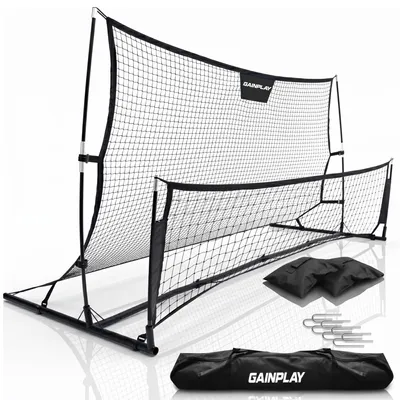 Imagen del producto de Rebote para fútbol, con doble red, 210x115 cm, equipo de entrenamiento para niños