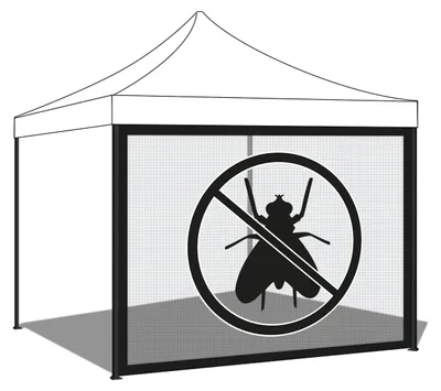 Image de Moustiquaire pour gazebo de jardin. Moustiquaire avec velcro. 300X200H cm Noir