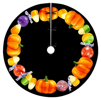 Produktbild von Kürbisbaumrock für Halloween, dekorativ in Schwarz, 121 cm