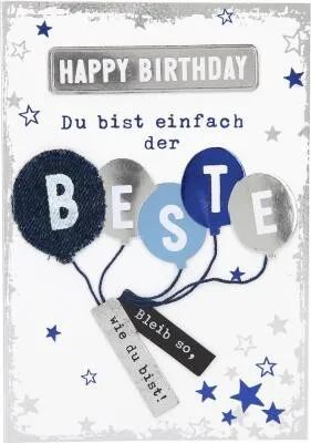 Produktbild von Elegance Klappkarte Grusskarte Geburtstagskarte - Happy Birthday Du bist einfach der Beste