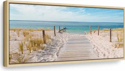 Produktbild von Italienischer Leinwand Leinwandbild - The Silence of the Sea 90x30 cm Landschaften c-A-0107-b-a