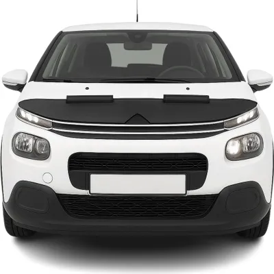Produktbild von Haubenbra Steinschlagschutz Bonnet Bra für Citroen C3 2016-2024 Schwarz Halb