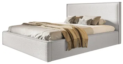 Produktbild von Bett Milano 90x200, Bettkasten und Holzrahmen, Catch-Me-Stoff, Weiß