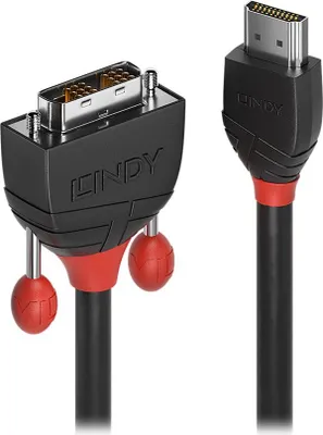 Immagine prodotto di LINDY HDMI an DVI-D Single Link Kabel Black Line 1m