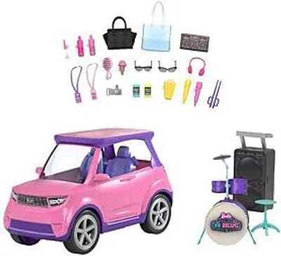 Produktbild von Barbie "Bühne frei für große Träume" SUV Auto inkl. Bühne und Zubehör, Spielset
