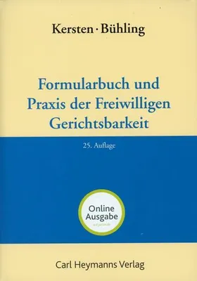 Immagine prodotto di Kersten, F: Formularbuch / Freiwilligen Gerichtsbarkeit