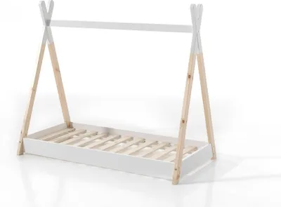 Produktbild von Tipi Karyn 146x84x131 Kinderbett Massivholz Weiß/Natur