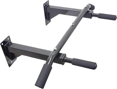 Image de Barre de traction murale - Noir - Capacité maximale : 150 kg - Acier inoxydable