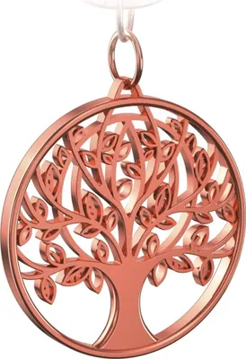 Produktbild von FABACH Lebensbaum Schlüsselanhänger Autumn - Baum des Lebens Anhänger als Glücksbringer für den Schlüsselbund - Tree of Life Schlüsselanhänger in glänzendem Rosegold