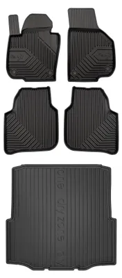 Zdjęcie produktu dla Dywaniki gumowe + mata bagażnika do Skoda Superb II 2008-2015 (liftback, z kołem zapasowym) – czarne, dopasowane – Wielganizator