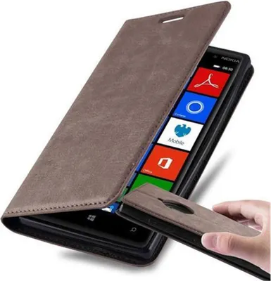 Produktbild von Cadorabo Hülle für Nokia Lumia 830 Schutz Hülle in Braun Handyhülle Etui Case Cover Magnetverschluss