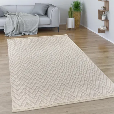 Produktbild von Teppich Wohnzimmer Esszimmer Boho Rauten Muster Geometrisch Mit Fransen Modern Grösse 80x150 cm