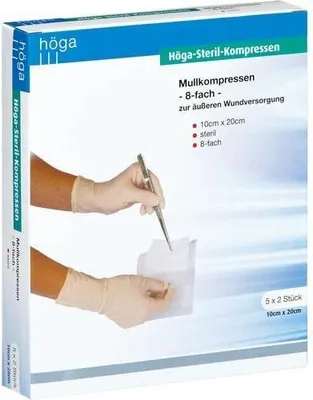 Produktbild von HÖGA-KOMPRESSEN 10x20 cm steril 8fach
