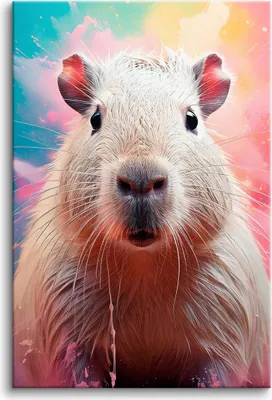 Obrázek produktu pro Obrázek Capybara barevné dekorace Pop-art Obrázek pro dětský pokoj 60x90