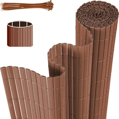 Produktbild von TolleTour PVC Sichtschutzmatte Sichtschutzzaun Balkon Windschutz Sichtschutz für Zaun Braun 140x900cm