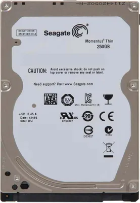 Produktbild von Seagate 250GB 2.5" SATA II Momentus, Serial ATA II, 250 GB, 6,35 cm (2.5"), 1,6W, 0,66W, 0 - 60 °C