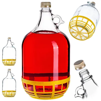 Obrázek produktu pro KADAX balón na víno, skleněný balón na víno, skleněný sud na víno, fermentační balón, skleněný sud na víno