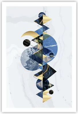 Produktbild von Poster - Poster ohne Rahmen - Abstraktion Geometrisch Berge - 61x91,5 cm - Wand Bild - Wanddeko - Wandbilder - Kunstposter - Wandposter - Bilder - Kunstdruck - Wanddekoration - P2XPA61x91-4814