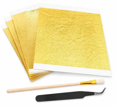 Produktbild von Blattgold zum Basteln 200 Stück 14x14cm Imitation Goldfolie für Dekoration & DIY