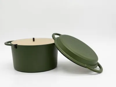 Produktbild von GSW Gusseisentopf grün 21 cm, ca. 3,8 Liter Volumen, induktions- & backofengeeignet