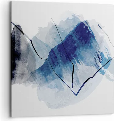 Produktbild von Bild auf Leinwand - Leinwandbild - Einteilig - Blau Schwarz Abstraktion - 50x50cm - Wand Bild - Wanddeko - Wandbilder - Leinwanddruck - Bilder - Wanddekoration - Leinwand bilder - AC50x50-5058