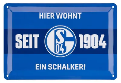 Produktbild von FC Schalke 04 S04 Blechschild Hier wohnt ein Schalker
