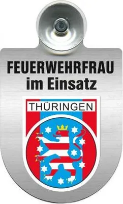 Produktbild von Einsatzschild incl. Saugnapf - Feuerwehrfrau im Einsatz - 309473 - incl. Regionen nach Wahl Color - Region Thüringen