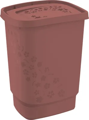 Produktbild von Rotho Wäschesammler Flowers, 55 l iron rot