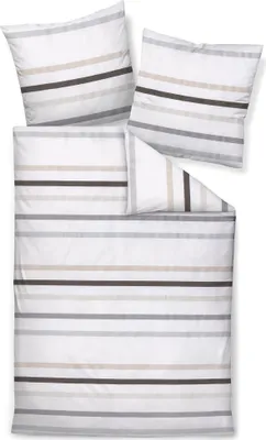 Produktbild von Janine Design Bettwäsche-Garnitur Mako-Satin 87101 J. D. Farbe taupegrau Größe 135x200+80x80