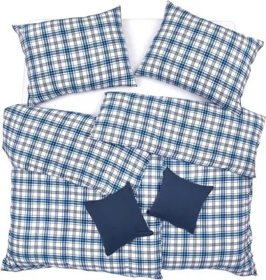 Obrázek produktu pro SCANquilt povlečení FLANEL KARO basic bílomodrá 100% bavlna 140 x 200/70 x 90 cm
