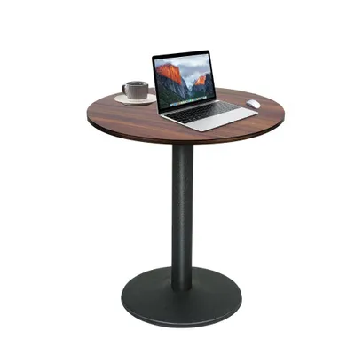 Produktbild von Runder Esstisch Für 2-4 Person,Klein Küchentisch Esszimmertisch mit Holzplatte & Metallbein für Cafés,Bistros Terrassen,60x60x72cm Hotelqualität