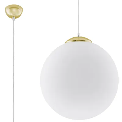 Image de Lampe pendante UGO 40 doré 1xE27 15W acier/verre 130x40x40cm Sollux Lighting