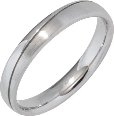 Produktbild von Partner Ring Silberring schlicht 925 Silber Sterlingsilber rhodiniert teilmatt, Ringgröße:Innenumfang 58mm Ø18.5mm