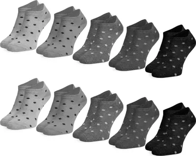 Produktbild von OCERA 10 Paar Damen Sneaker Socken mit einfarbigem Punkte-Muster - Gr. 35-38