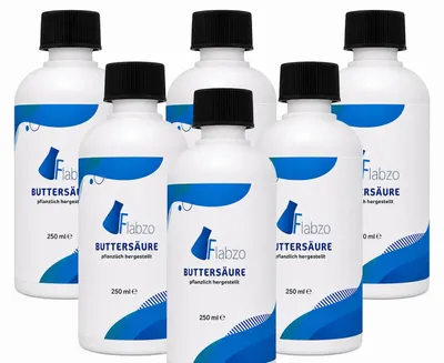 Produktbild von Buttersäure hochrein – 6 × 250 ml (1,5 Liter) – Laborqualität – Butyric Acid