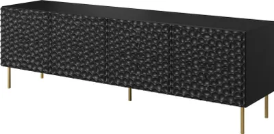 Productafbeelding van Furniture24 TV-kast, lage kast met 4 deuren, zwart