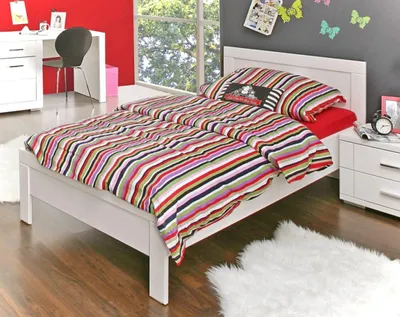 Jugendbett SNOW Bett 90 x 200 cm Einzelbett in Weiß matt von Forte
