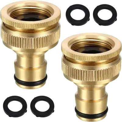 Obrázek produktu pro Sada 2 mosazných adaptérů pro připojení zahradní hadice 1/2" a 3/4" závitového adaptéru pro kohoutek kuchyňské zahradní baterie